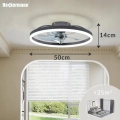 Lampa sufitowa cichy wentylator sufitowy żyrandol Bluetooth aplikacja pilot 6 trybów 3 barwy światła 