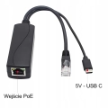 Adapter splitter PoE do USB-C 5 V 2,4 A IEEE 802.3af/at 100 Mbps skrętka ETH