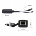 Adapter splitter PoE do USB-C 5 V 2,4 A IEEE 802.3af/at 100 Mbps skrętka ETH