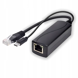 Adapter splitter PoE do USB-C 5 V 2,4 A IEEE 802.3af/at 100 Mbps skrętka ETH