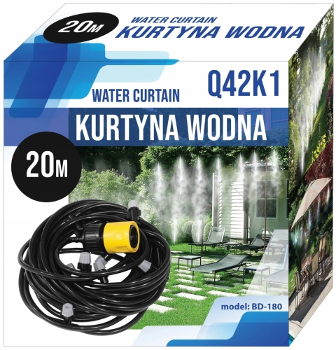 Kurtyna wodna zraszanie mgiełka ogrodowa klima 20 m