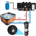 Podgrzewacz przepływowy gazowy wody do butli LPG 12 l 24 kW czarny + akcesoria Jacuzzi