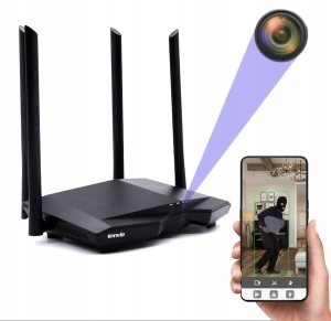 Mini ukryta kamera detektywistyczna WiFi router we wzmacniaczu podgląd na żywo detekcja 32 GB