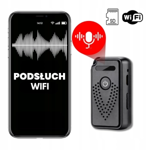 Mini dyktafon detektywistyczny WiFi nasłuch na żywo aktywacja głosem detekcja 20 dni magnes