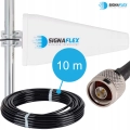 Mocny wzmacniacz sygnału AGC telefonu GSM i internetu 2G 3G 4G LTE + antena 20 dBi 10 m + grzybek + bat