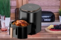 Frytkownica beztłuszczowa Air Fryer frytownica czarna panel kolorowe ikony 4,5 l / 1400 W Linbox