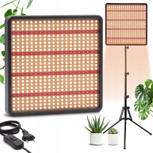 Panel lampa wisząca do wzrostu uprawy roślin Full Spectrum 1200 W 500 LED statyw 120 cm