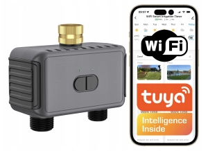 Inteligentny podwójny zawór wody WiFi Tuya 2,4 GHz nawadniania podlewania ogrodu