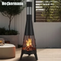 Palenisko ogrzewacz z kominem 120 cm na drewno grill z rusztem do ogrodu na taras