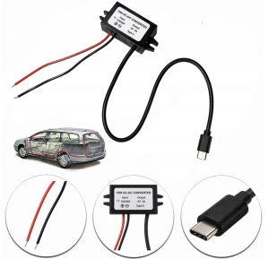 Przetwornica konwerter do stałego zasilania 12-24 V na 5 V 3 A 15 W USB-C DC-DC GPS