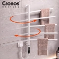 Grzejnik łazienkowy elektryczny 75 W Smart WiFi 5 ramion ruchome ramiona na ręczniki biały
