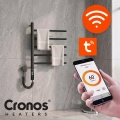 Grzejnik łazienkowy elektryczny 75 W Smart WiFi 5 ramion ruchome ramiona na ręczniki czarny