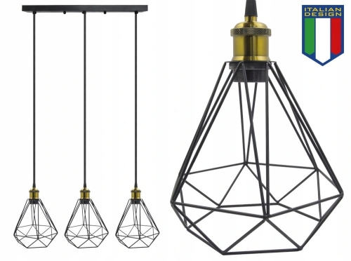 Lampa sufitowa wisząca Diama żyrandol LED Loft Italiandesign gold B-Line