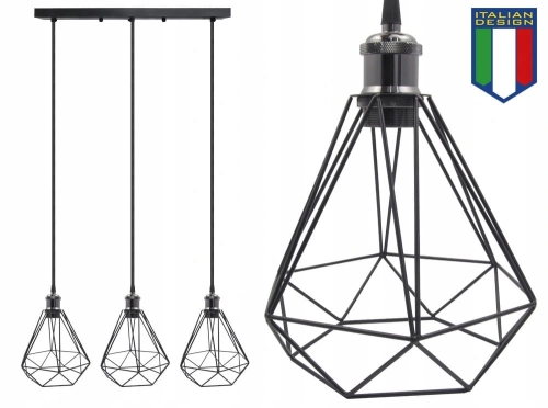 Lampa sufitowa wisząca Diama żyrandol LED Loft Italiandesign black B-Line