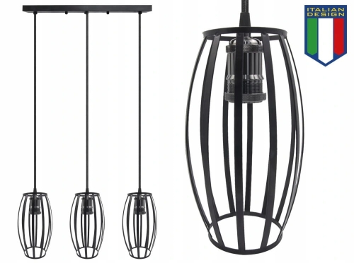 Lampa sufitowa wisząca Largo żyrandol LED Loft Italiandesign black B-Line