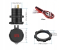 Ładowarka motocyklowa 2x USB QC3.0 woltomierz przycisk On