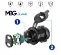 Ładowarka motocyklowa 2x USB QC3.0 woltomierz przycisk On