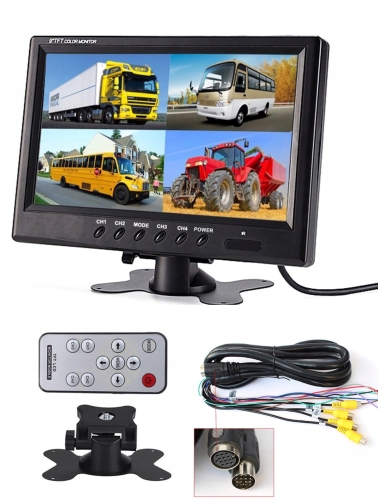 Monitor 9" do kamer cofania podziałka quad