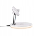 Stacja dokująca QI do iPhone AirPods Watch Buds LED biała