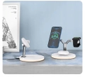 Stacja dokująca QI do iPhone AirPods Watch Buds LED biała