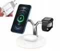 Stacja dokująca QI do iPhone AirPods Watch Buds LED biała