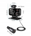 Transmiter FM Bluetooth 5.0 ładowarka USB zestaw głośnomówiący QC 3.0