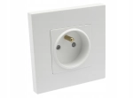 Gniazdo gniazdko elektryczne pojedyncze białe Deluxe B-Line