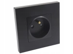 Gniazdo gniazdko elektryczne pojedyncze czarne Deluxe B-Line