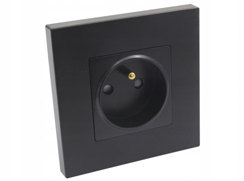 Gniazdo gniazdko elektryczne pojedyncze czarne Deluxe B-Line